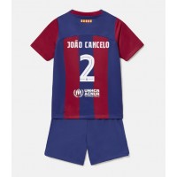 Fotbalové Dres Barcelona Joao Cancelo #2 Dětské Domácí 2023-24 Krátký Rukáv (+ trenýrky)
